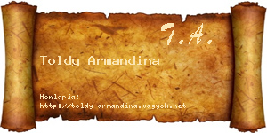 Toldy Armandina névjegykártya